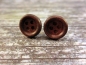 Preview: Schlichte braune Holzknopf Ohrstecker Natur Button
